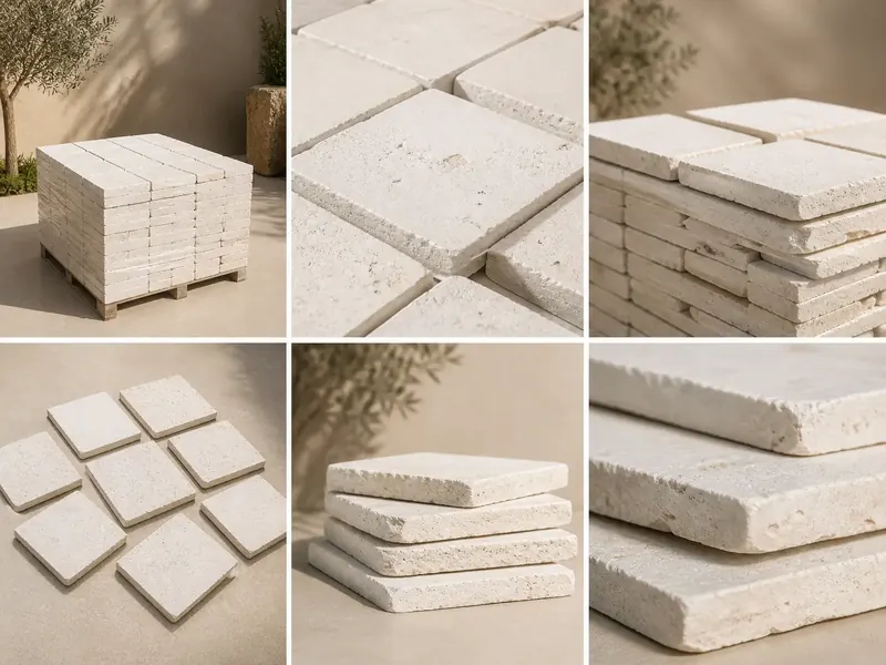 Witte natuursteen tegels